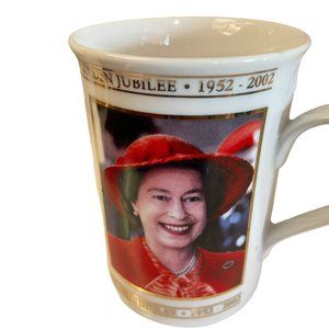 Vintage Golden Jubilee Queen Elizabeth II Commemorative 2002 Bone China 4"Hx3"W